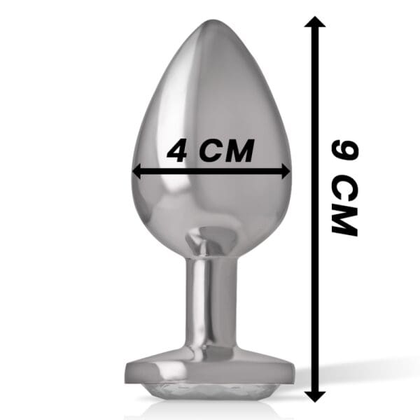 INTENSE - ALUMINUM METAL ANAL PLUG WITH SILVER CRYSTAL SIZE L 7